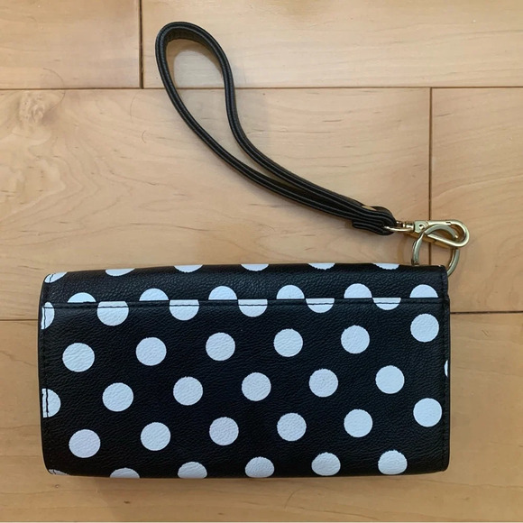 Black White Polka Dot Wristlet Wallet Grunge Gothic. - Picture 3 of 3